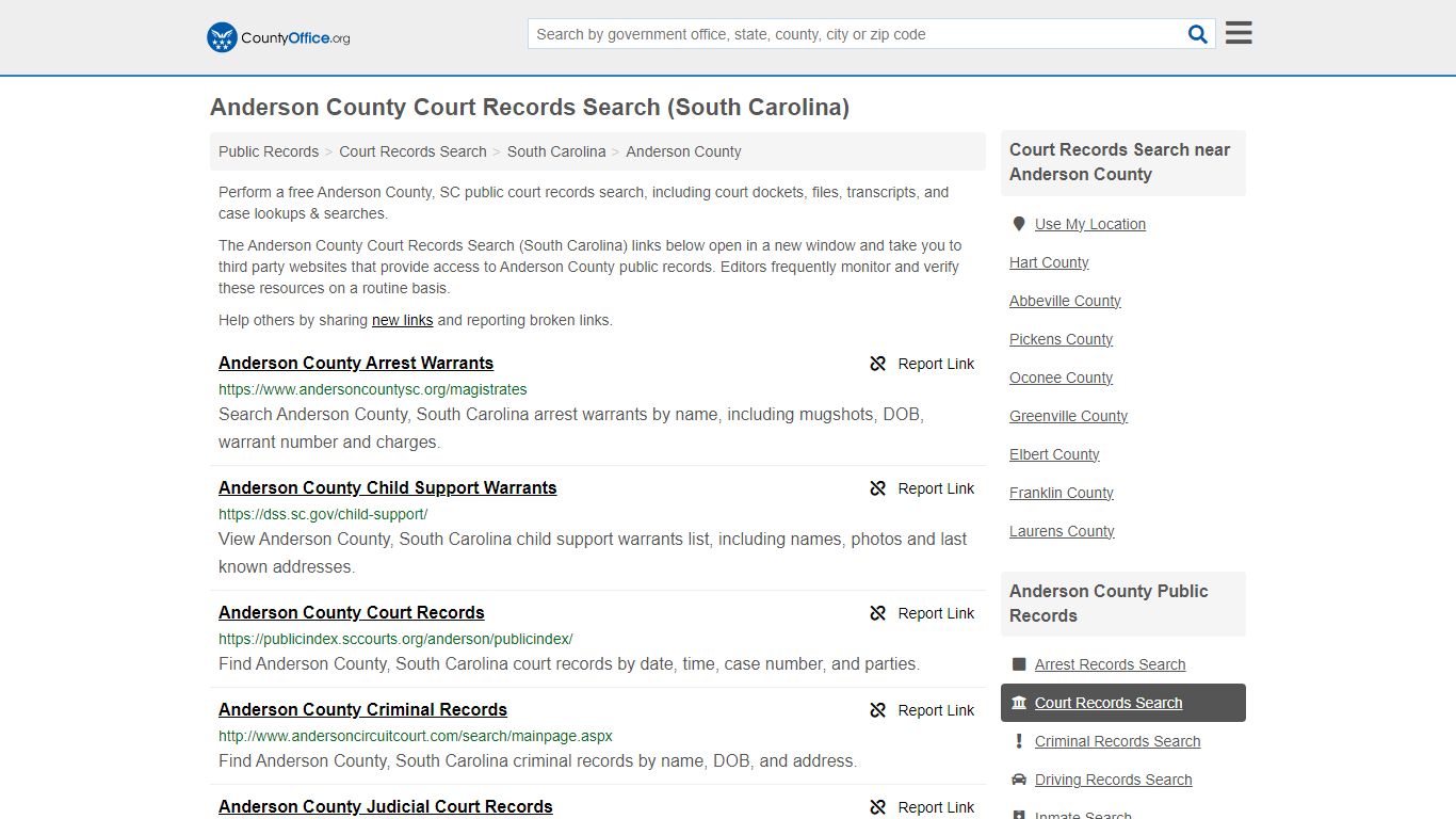 Anderson County Court Records Search (South Carolina)